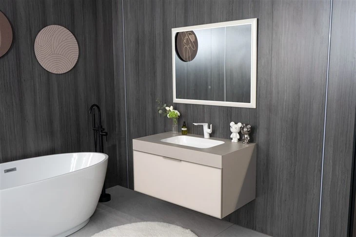 Warm Color Bathroom Wooden Cabinet suppiler